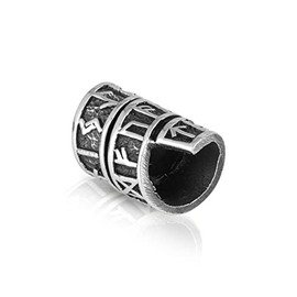 NKlaus Futhark Rune Row Beard Bead Diameter 6 mm 925 Sterling Silver Celtic 3494 2.3 g