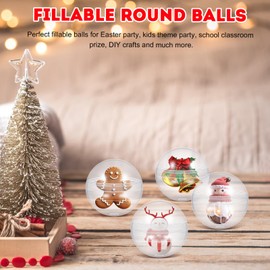 JECOMPRIS Capsule Vending Machine Round 50 pcs Bulk Clear Container Easter Party Favors Basket Stuffers