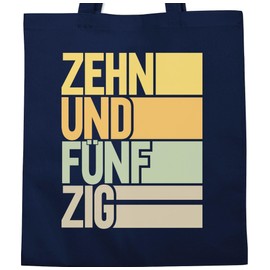 Shirtracer - Cotton Bag - 60th Birthday - Fifty Ten, 5 Navy Blue, Unit size