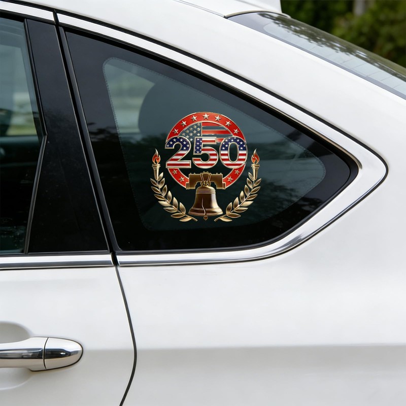 5Pcs USA 250th Anniversary Window Decals for Cars, Trucks, SUVs,