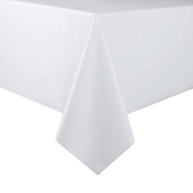 32nd PVC Easy Clean Wipeable Plain Tablecloth Cover, Suitable for Indoor and Outdoor Use (140cm X 200cm) - White