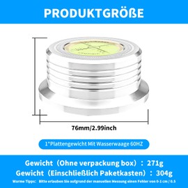 Tertullus LP628B LP Record Weight Stabilizer Vinyl Stabilizer, Aluminum Alloy Turntable Level Stabilizer and Strobe Scale All-in-one, 280G LP Disc Stabilizer for LP Vinyl Record Player (Silver-LP628)