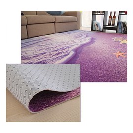 ZaH Thin Area Rug Non-Slip Doormat Carpet Printing Rug for Living Room, Bedroom, Kitchen, Bathroom (2x3-19.7"x31.5", Wave)