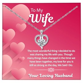 Dazzled By Jade Necklace for Wife with a Meaningful Message, Jewellery Heart Pendant Gift from Husband Hubby Wives