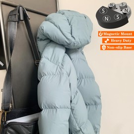 ULIBERMAGNET Magnetic Hooks Heavy Duty,Strong Magnetic Coat Hooks for Hanging,Anti-Slip Rubber Coated Magnet Hooks for Door Wrenth Towel Kitchen Locker Classroom Cruise Cabins(4 Packs,Matte Black)