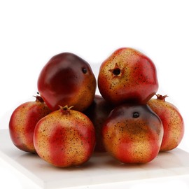 Woration 6 PCS Artificial Pomegranates Fake Realistic Simulation Fruits Vivid Pomegranates for Home Ornament Fruit Desk Office Restaurant Decorations & Props