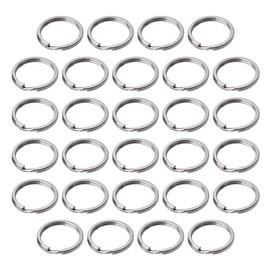 100 Pack Small Keyring Rings Hoops, 20mm /0.79 Inch Silver Round Metal Split Rings for Home Keys Organization and Craft Making