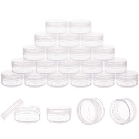 Tiny Cosmetic Containers, 10 Gram 20Pcs Sample Containers with Lids, BPA Free Clear Sample Jars for Makeup, Lotion, Eye Shadow, Powder, and Lip Balm