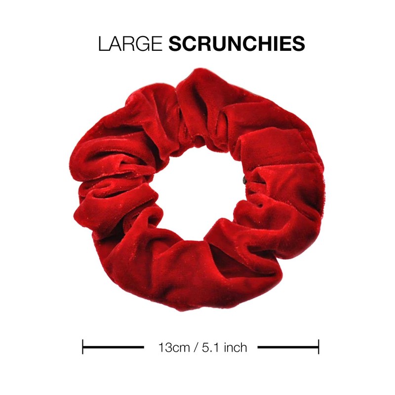 BasicSense 2PCS Large Velvet Glitter Scrunchies Shiny Hair Ties Bands
