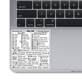 SYNERLOGIC (M1+Intel) Mac OS (Monterey/Big Sur/Catalina/Mojave) Reference Keyboard Shortcut No-Residue Vinyl Sticker, for 13"-16" MacBook Air/Pro iMac Mac Mini (Pack of 5)