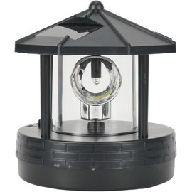 Solar Lighthouse, Led Rotating Lighthouse Beacon Lamp Rotating Outdoor Decorative Lamp Energy Saving Solar Landscape Light for Lawn Patio Yard Landscape Lighting Decorative, 15 * 15 * 17cm