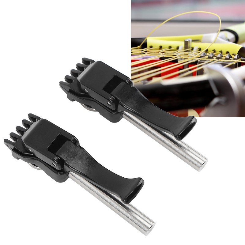 1Pair Black Badminton Stringing Clamp Tennis Flying Clamp Recket Starting
