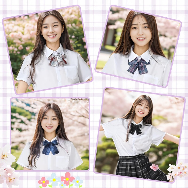 [Moerstar] 制服リボン スクールリボン セーラー服リボン 蝶結び 蝶ネクタイ JK制服 女子 学生 可愛い