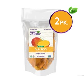 Fruit for Thought Organic Dried Mango | Dried Fruit Snack Packs Ideal for the Family | No Sugar Added | At Home, Work, or On the Go | 16 Ounce Bags Pack of 2