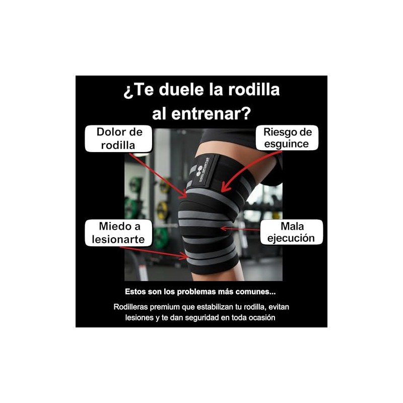 Kit Vendas Para Rodilla Knee Wraps + Coderas +muñequeras Gym