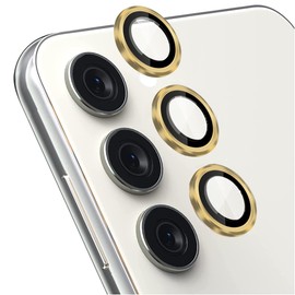 Galaxy S23 Camera Film [9H Tempered Glass + Aluminum Ring Dual Protection] Camera Protective Film Scratch Resistant Shock Resistant Ultra Thin Splash Proof Bubble Proof Dustproof Shatterproof Strong