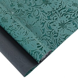 12 X 53 Inch Embossed Faux Leather Roll Vintage Flower Textured Synthetic Leather Fabric for DIY Sewing Crafts Jewlery MakingColor: 412143-05