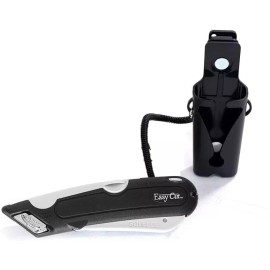 Easy Box Cutter 1000 White with 10 Extra Blades, Ergonomic Safety Design