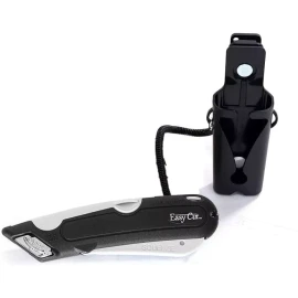 Easy Box Cutter 1000 White with 10 Extra Blades, Ergonomic Safety Design