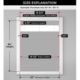 No Drill Top Down Bottom Up Roman Shades, 22×64in, Natural