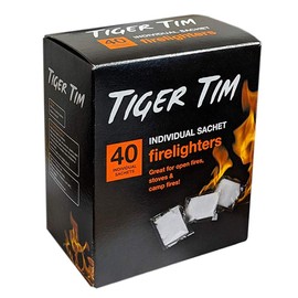 Tiger Tim Stove Fire Lighters In A Box, 40 In A Tub