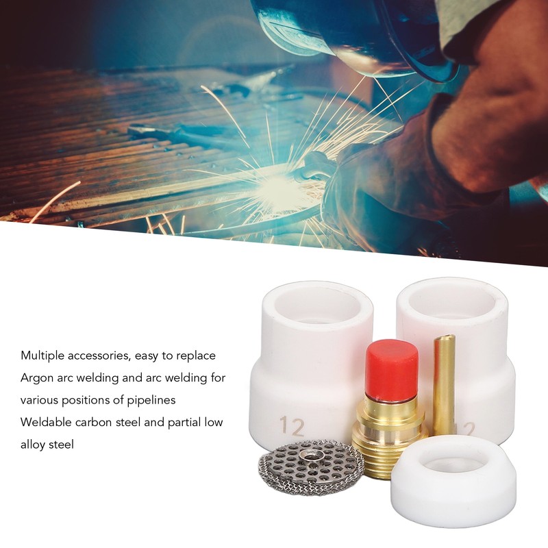 6PCS Welding Torch Adapter Kit Copper PTFE Standard Size TIG