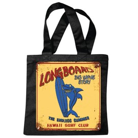 Reifen-Markt Bag Shoulder Bag Longboard Big Wave Story Hawaii Surf Club Surf Beach Longboard Wave Riding Beginners Shop Shopping Bag School Bag Gym Bag in Black, black