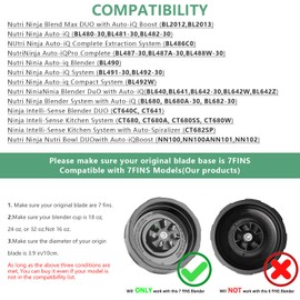 Blender Cups Replacement compatible with Nutri Ninja Blenders, 32+24oz Ninja Blender Cups with 2*To-Go Lids and 7 Fins Extractor Blade for Auto iQ BL481 BL490 BL640 BL450 BL482 BL642 BN401 BN751 BN801