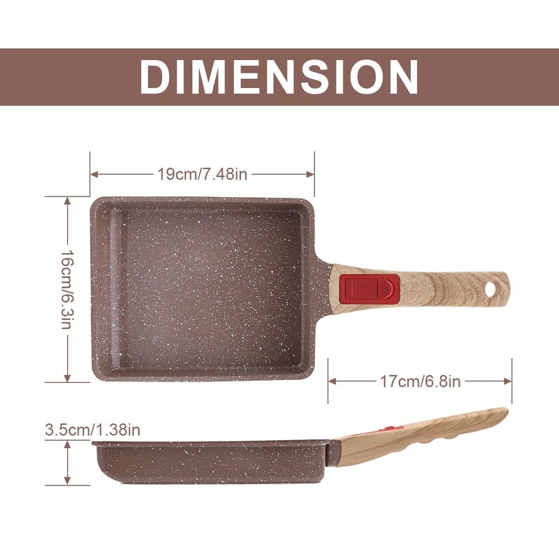 AIKENBBKK Ceramic Nonstick Tamagoyaki Pan, Japanese Omelette Pan egg pan