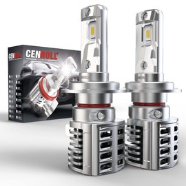 CENMOLL H7 Led Headlight Bulb, 90W 18000LM 500% Brightness 360 Degree Illumination H7 Headlight Bulb Canbus Error Free 6500K Cool White Mini Size All-in-one Design, Pack of 2