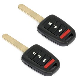 ECCPP Replacement fit for Uncut Keyless Entry Remote Key Fob 13-15 for Honda for Accord for Civic 1.8L 2.4L FCC MLBHLIK6-1T Pack of 2