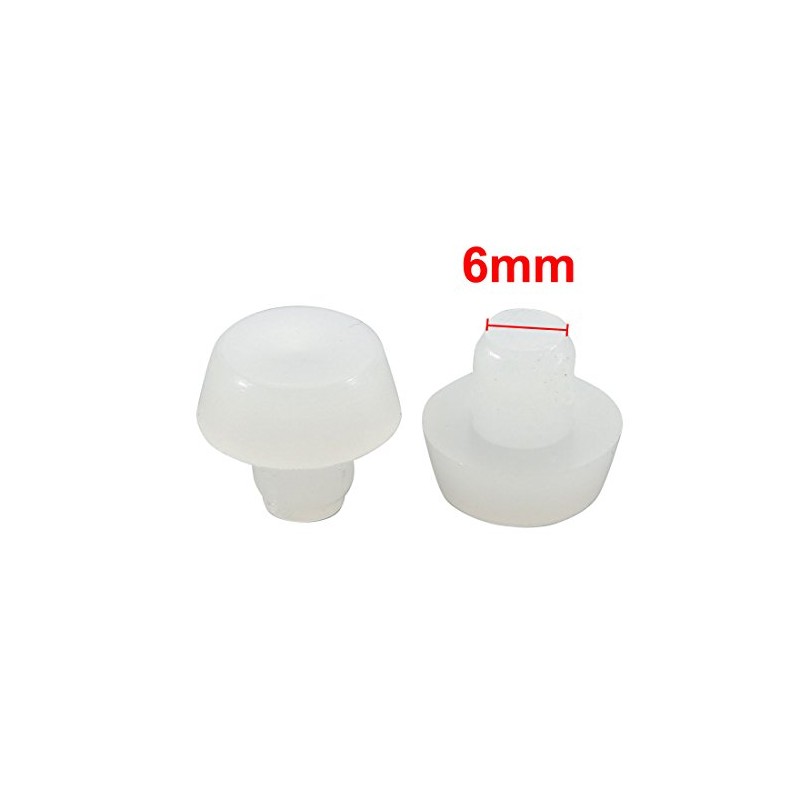 sourcingmap 20pcs 6mm White Rubber Round Plug Chair Table Furniture