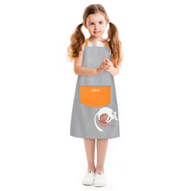 Viedouce Children's Aprons with Pocket, Waterproof Aprons for Boys and Girls, Adjustable Cooking Apron/Kitchen Apron for Crafts, Painting, Baking, Cooking (4-13 Years)
