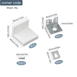 Wardrobe Hanger, Adjustable, Pack of 8, Wall Mount, 5 x 4.6 x 3.5 cm, White Wall Mounting, Cupboard Hanger, Cupboard, Wall Mounting, for Storage Space in the Kitchen