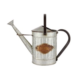 Alpine Corporation 12" Tall Vintage Style Decorative Metal Watering Can with Rustic Finish