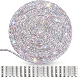 Rhinestone Shoe Laces Bling Shoe Laces Rhinestone Diamond Hoodie String Glitter Cords for Sneakers with Aglets (White AB Color,5.47 Yards)