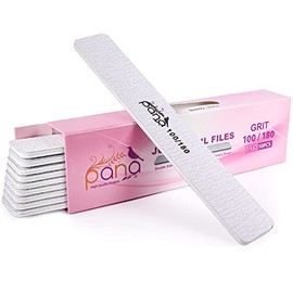 Pana USA Jumbo - Limas de uñas profesionales, color negro, blanco o cebra, paquete de 10 unidades