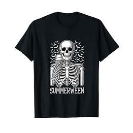 Summerween Skeleton Ice Cream T-Shirt for Men Women