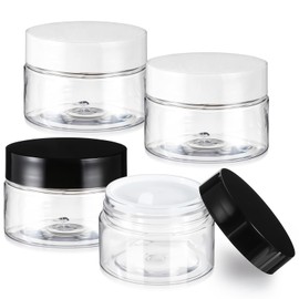 Wanmu 4 Stück Döschen, 30ml Plastik Cremedosen zum Befüllen Lippenbalsam Döschen Cremetiegel Salbendosen Creme behälter Leerdose für Kosmetik Creme Kerzen Lotionen