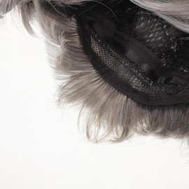 VOSAREA Peluca Corta para Hombre Gris Peluca de Cosplay y Anime Cabello Sintético Tupé Compacto para Fiesta y Disfraz Versátil y Ligera