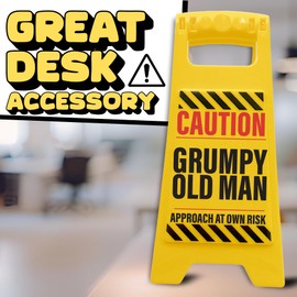 Boxer Gifts Caution Grumpy Old Man Novelty Warning Sign - Old Age Joke Gift for Men & Grandad - Funny Dad Present on Father's Day