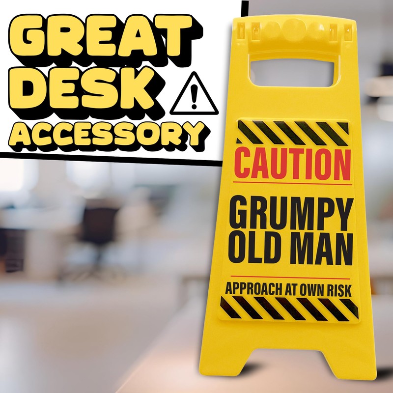 Boxer Gifts Caution Grumpy Old Man Novelty Warning Sign -
