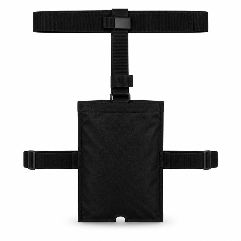 Black Urinary Drainage Bag Holder Pouch with Waist and Thigh