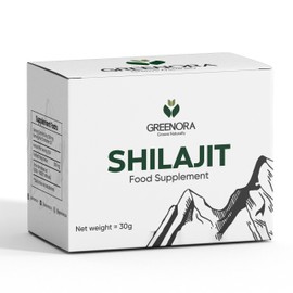 GREENORA Shilajit Pure Himalayan Organic Shilajit Resin, Gold Grade 30G shilajit for Men and Women, with Fulvic Acid And 85+ Trace Minerals