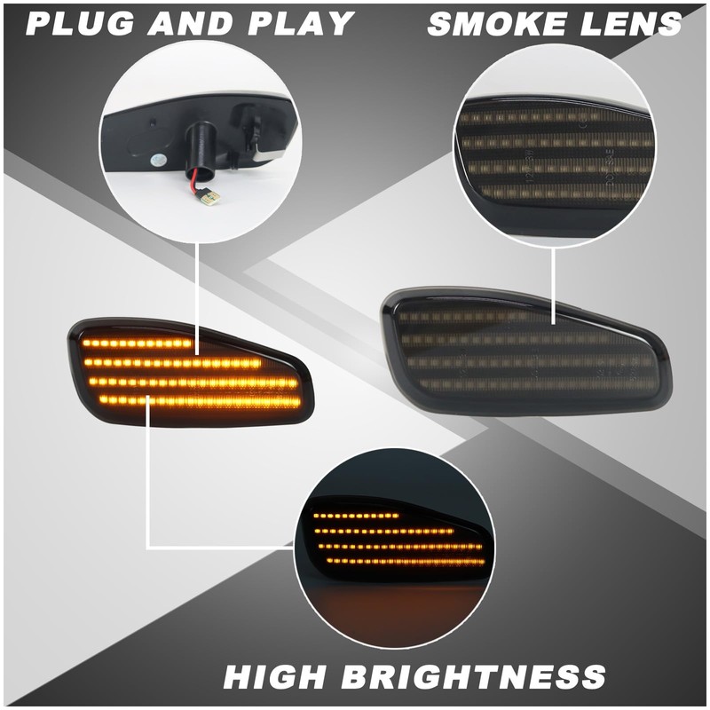 ULTRALTH Smoked LED Side Marker Lights Kit for Jeep Renegade