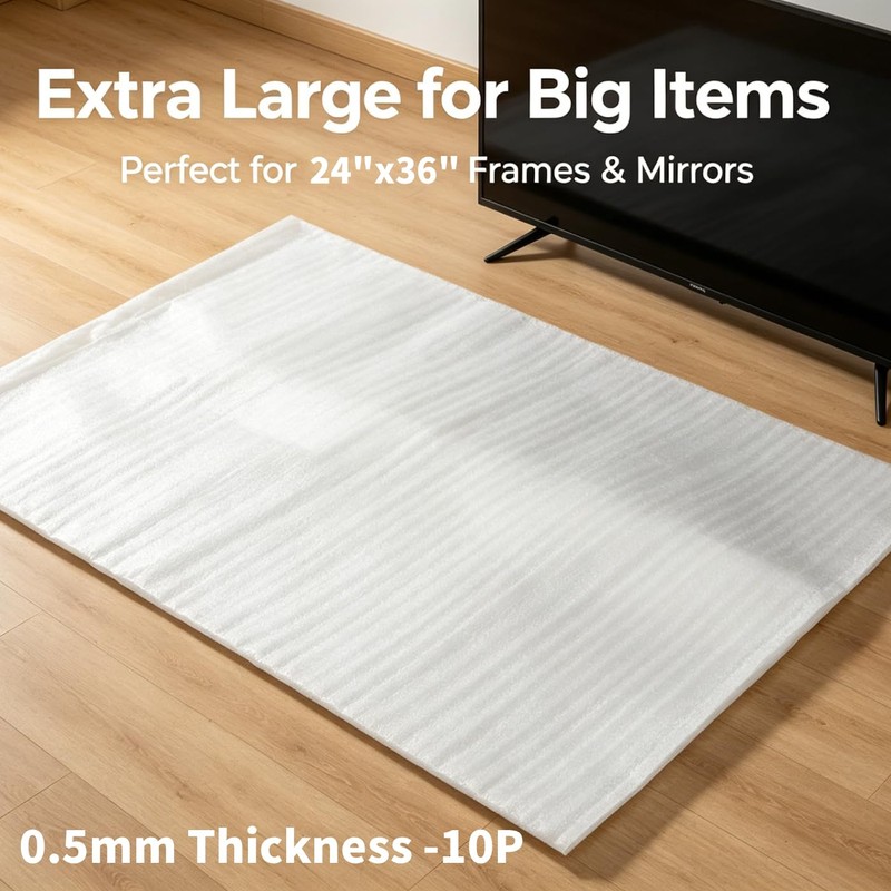 Parts3A Moving supplies,10PC Cushion Foam Pouches,24" x 36",0.5mm Thickness