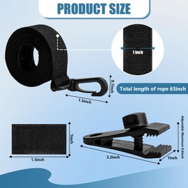 18Pcs Upgraded Pool Solar Cover Reel Straps, Adjustable Straps Pool Cover Reel Attachment Kit Including 6 Solar Cover Reel Blanket Straps with Hooks, 6 Pool Cover Clamps, 6 Touch Fastener