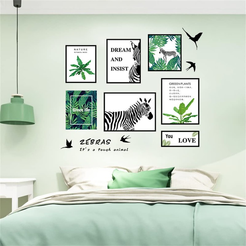 Condessacity Wall Sticker, Cats, Plants, Stylish, Scandinavian Simple Wall Green,