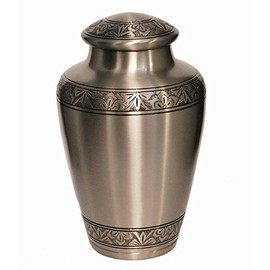 Athens Pewter Brass Cremation Urn for Human Ashes by Divinityurns - Funeral Urn Handcrafted - Affordable Urn for Ashes - Large Urn Deal