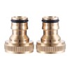 Hicello 2-Way Garden Hose Brass Splitter with Two 3/4 Inch